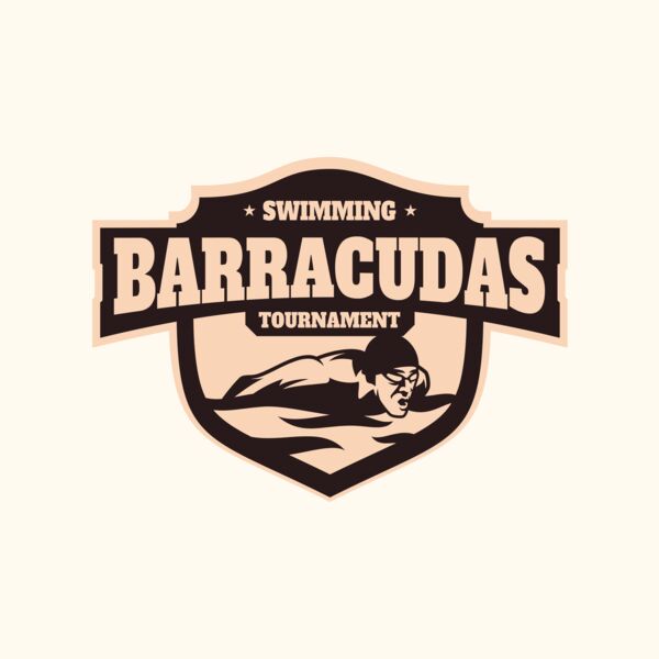 Barracudas Swimming Tournament logo template Thumbnail