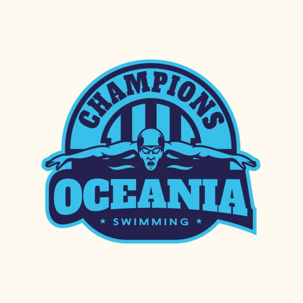 Oceania Champions Swimming logo template Thumbnail