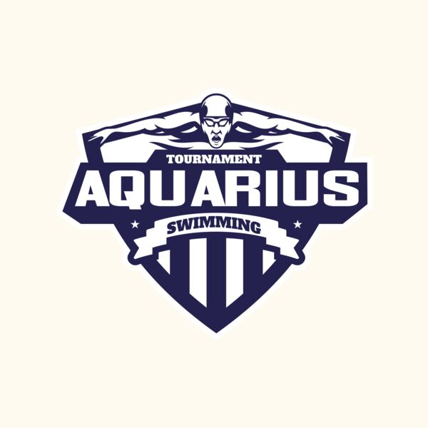 Aquarius Swimming Tournament logo template Thumbnail