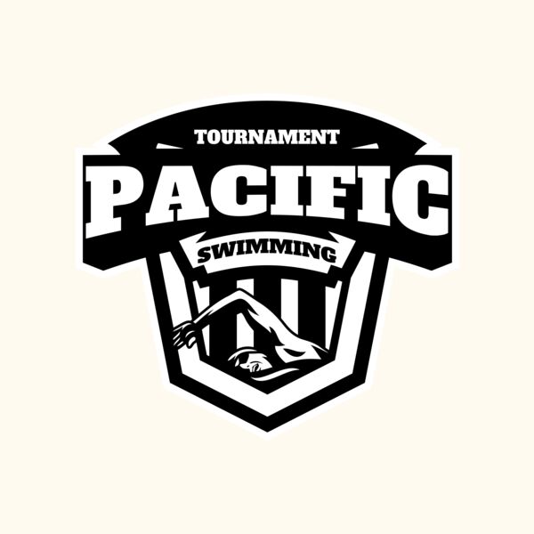 Pacific Swimming Tournament logo template Thumbnail